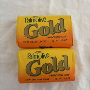 A Lot Of 2 Palmolive Gold Deodorant Soap Vintage Each‎ Bar Is 4.5 Ounce